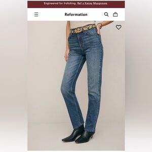 The Reformation Liza high straight leg Newport wash size 31 nwot current $168